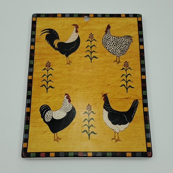 Sakura Warren Kimble Country Quartet Trivet Wall Decor Rooster Chicken Hen - Picture 1 of 7